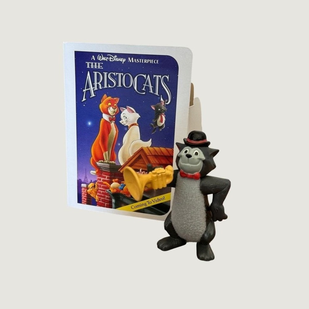 Disney The Aristocats Scat Cat Figure Mini VHS Box McDonald's 1996 Vintage Toy